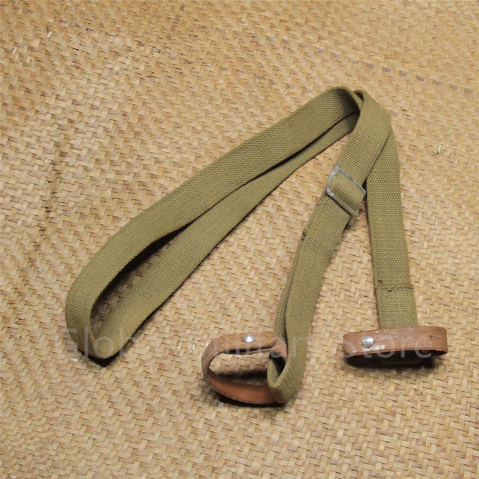 

Military Surplus Chicom Type-53 M-44 K-53 Mosin Nagant Rifle Carry Sling Rare Khaki Canvas Leather Original VietCong Vietnam War