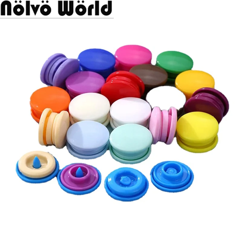 

1Set=1000PCS T8 14mm Round Colorful Plastic Snap Buttons For Folder Bags Children Clothes Press Stud Buckle Sewing Accessories