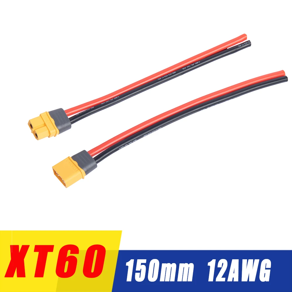 XT60 Plug Male And Female Connector With 150mm 12AWG Silicone Wire xt60-plug-male-and-female-connector-with-150mm-12awg-silicone-wire
