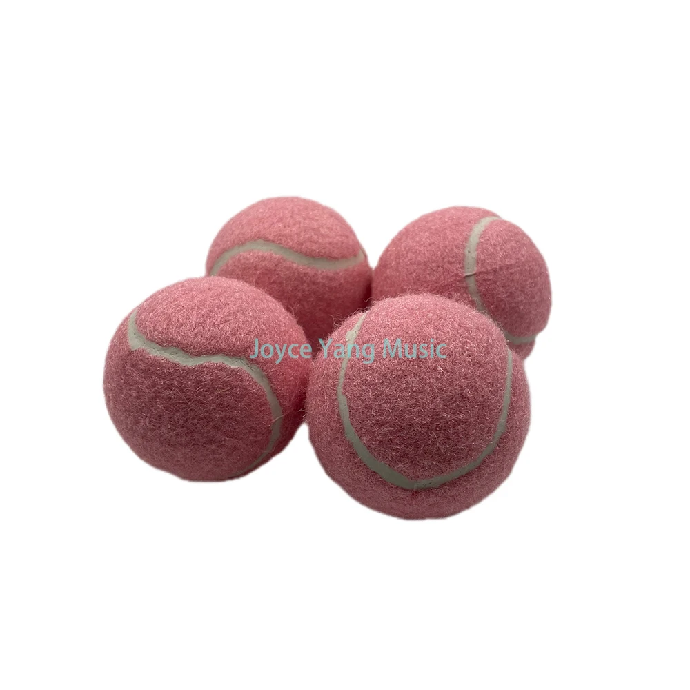 4pcs Pink Rubber Tennis Ball High Resilience Tennis Practice Ball for School Competition Training Exercises