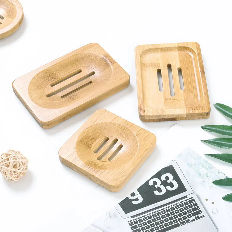 Wooden Soap Box Bamboo Wooden Soap Rack Soap Tray Drain Sanitary Box Bathroom Products Soap Holder Bathroom Accessories