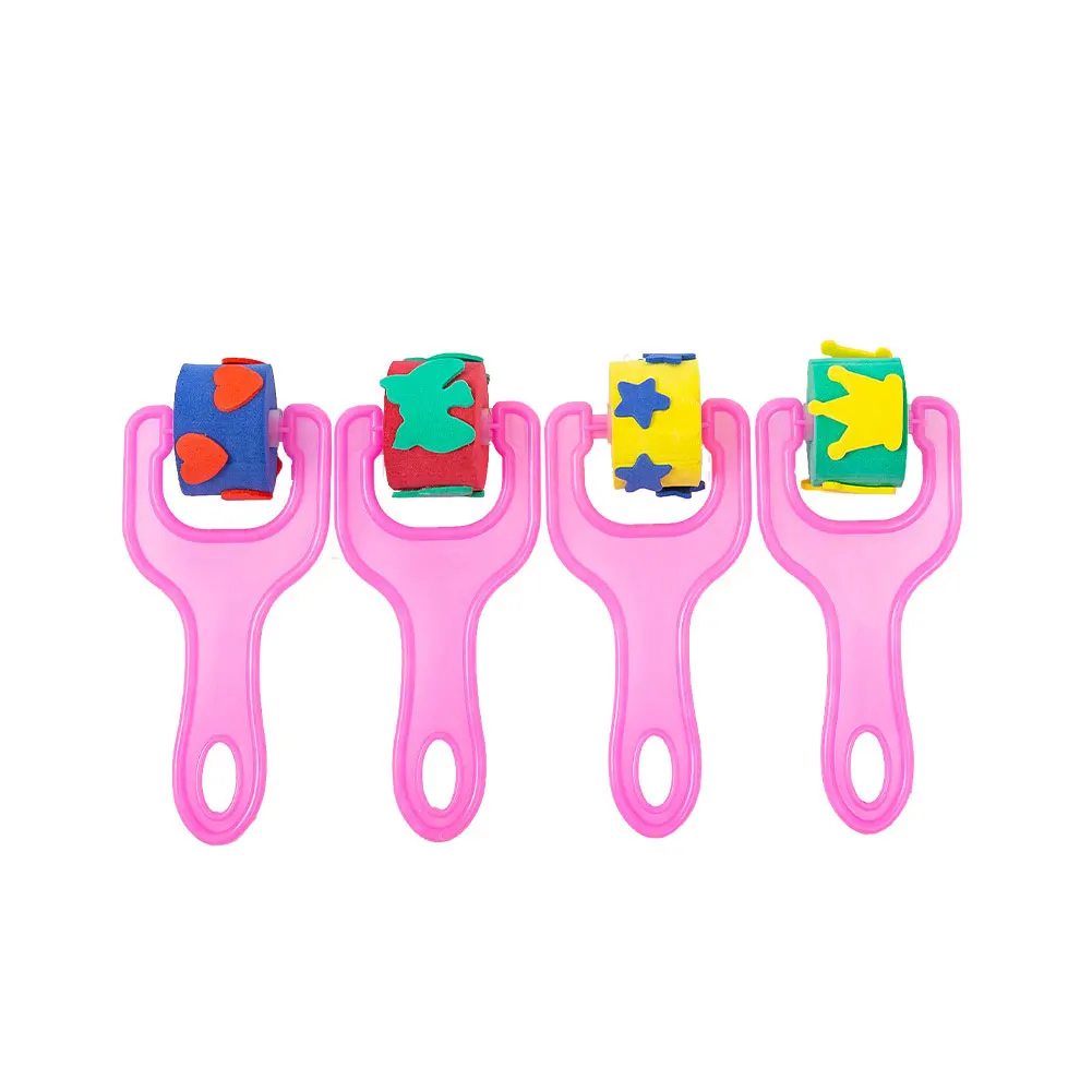 Kit 30 Pennelli Spugna Per Bambini – Strumenti Pittura Creativa – Timbri, Rulli E Spazzole – Lavabili E Riutilizzabili