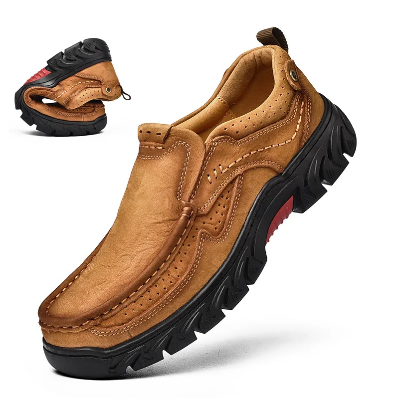

Genuine Leather Outdoor Slip on Shoes Cow Leather Luxury Men Shoes High Quality Casual Shoes Male British Style Handmade Shoes