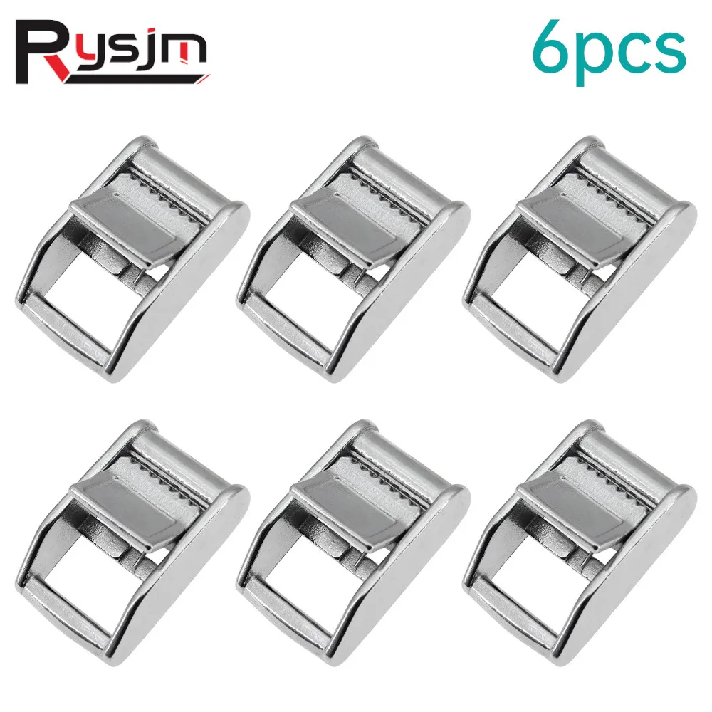 

HD 6pcs Webbing Tensioner Stainless Steel Cam Flap Buckles Press Cam Buckles Tie Down Buckle for 25mm Webbing Strap