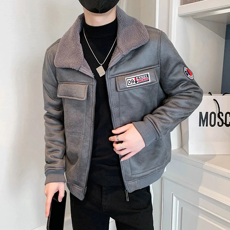 

Winter Fur Leather Jacket Men Plus Velvet Padded Motorcycle Bike Thicken WarmCasual Coat Streetwear Social Clothing