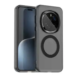 Candy Color Magnetic Wireless Charging Case - Matte Clear Cover for Pura 80 (Black)