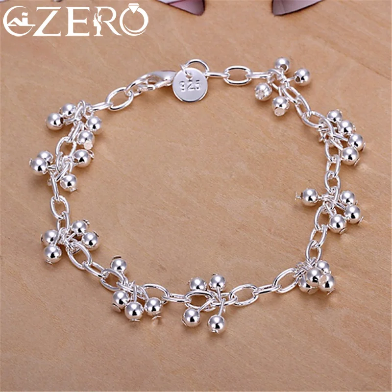 925 Silver Bracelet for Wedding Women Chain Bracelet Charm Beads Fashion Jewelry