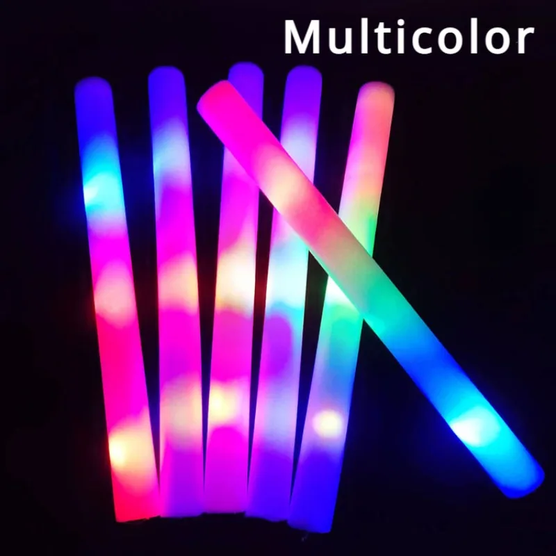 

Светодиодные светящиеся палочки россыпью, красочные светящиеся палочки RGB из пенопласта для рождества, дня рождения, свадьбы, фотоаксессуары