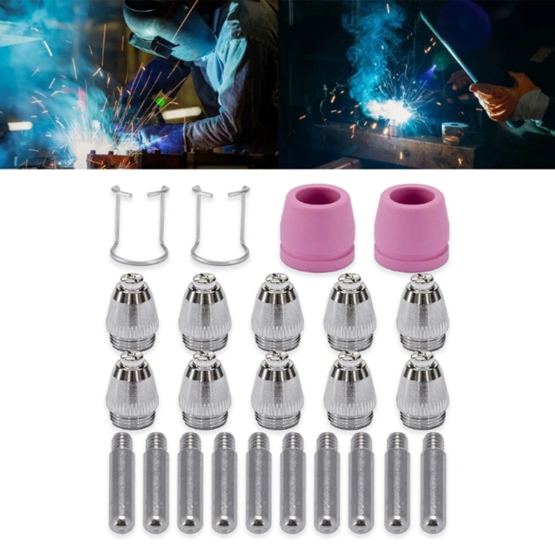 

Plasma Cutter Torch Consumables Electrode Nozzles Cups Galvanized Ceramics SG55 AG60 WSD60P Consumables 0.45inch