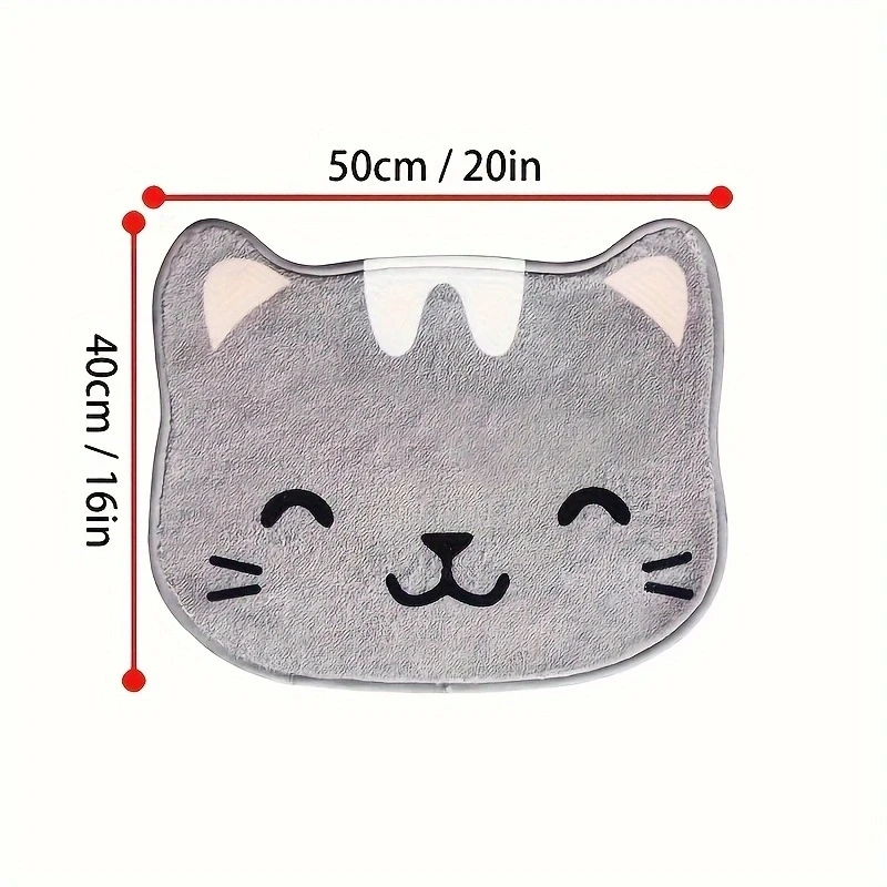 1PC Cute Cat-Shaped Bath Mat Soft Absorbent Non-Slip & Machine-Washable Oval Rug for Playful & Safe Bathroom D&eacute;cor bathroom mat absorbent bathroom mat bathroom floor mat bath mat anti slip mat