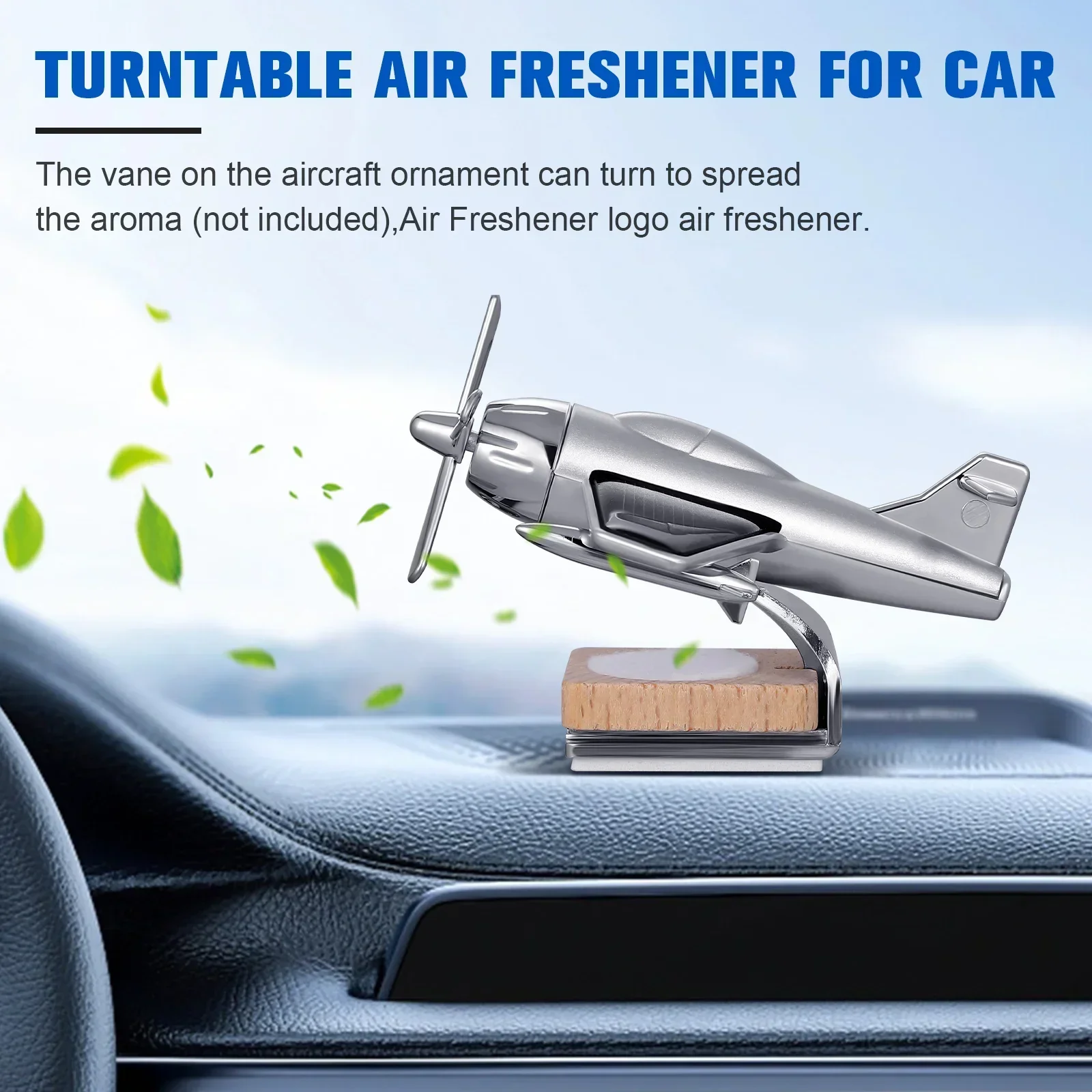 Solar Powered Car Air Freshener Diffuser with Wooden Base