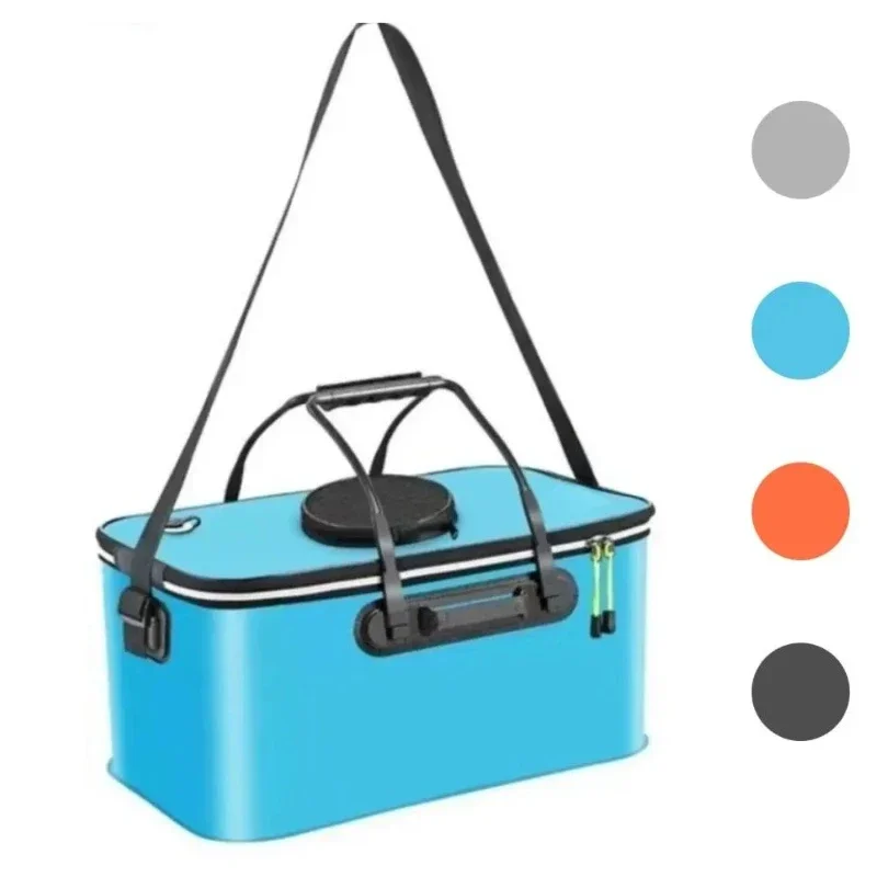 35cm Foldable Fishing Bucket EVA Handheld Fishing Bag Thicken Bag Waterproof Gear Boxes Oxygenation Large Capacity Thickened