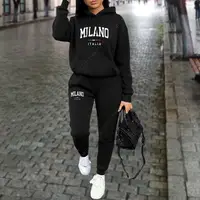 Autumn Winter Women's Sets 2pcs Hoodies Pants Suit Sports Outfits 2025 MILANO Letter Print Aesthetic Clothes Ladies Tracksuit - Image 2