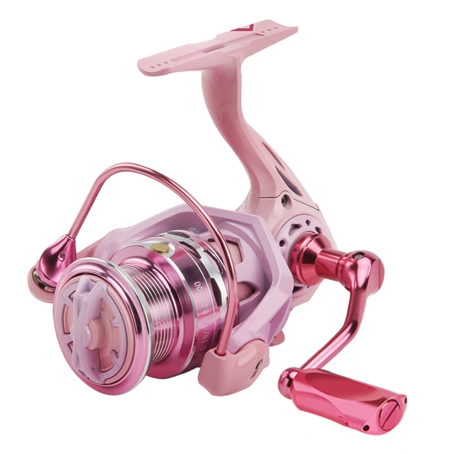 Baitcasting Fishing Reel Wheel Bait 8kg Max Drag Magnetic Brake Alloy Spool  Pink
