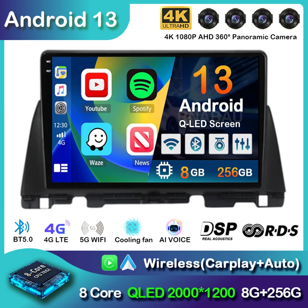 

Android 13 Carplay Auto Car Radio For Kia Optima 4 JF 2015 2016 2017 2018 2019 2020 GPS Multimedia Player Stereo 4G+WiFi BT DSP