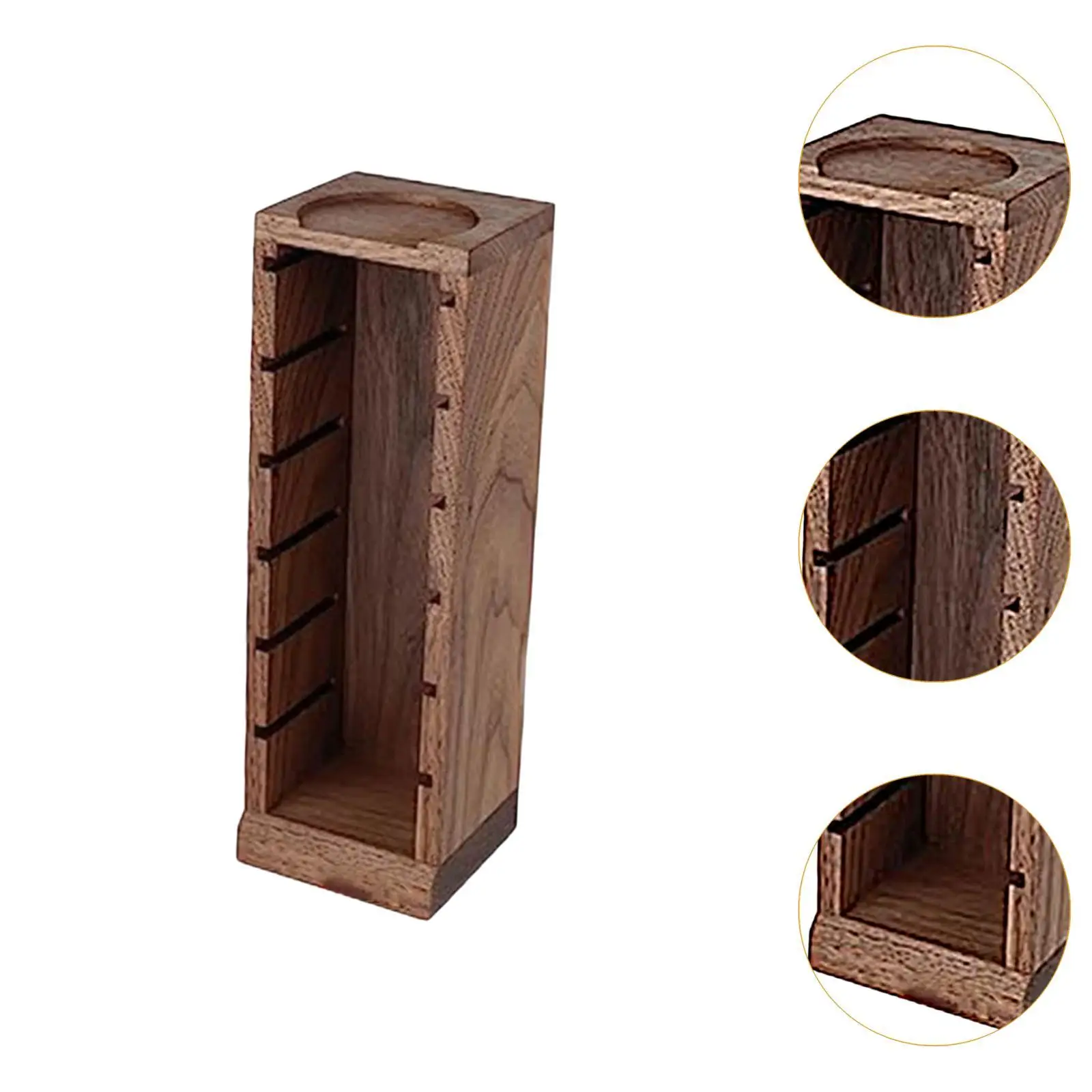 Coffee Powder Bowl Storage Shelf Wooden Multifunction Coffee Filter Basket