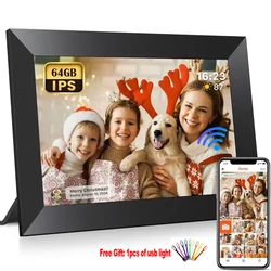WiFi Digital Picture Frame with 10.1 - Inch HD Display and 64GB Storage - UK Plug (Black)