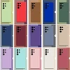 Square Liquid Silicone Case For Samsung Galaxy S24 S23 S22 Ultra S21 S20 FE Plus A52 A53 Camera Protection Soft Candy Case Cover