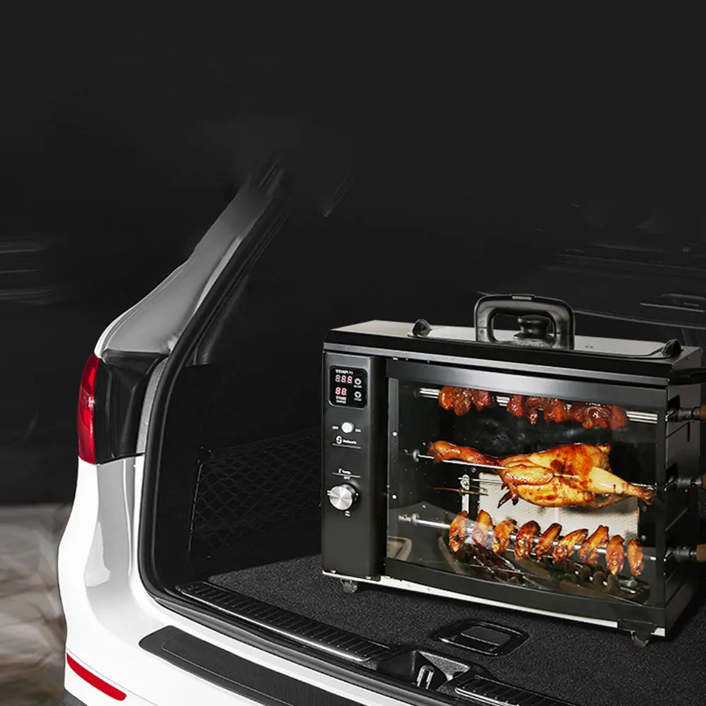 Camping Outdoor BBQ Grill Home Garden Gas Oven Auto Rotating Gas Portable Oven Multifunctional Gas Oven 2