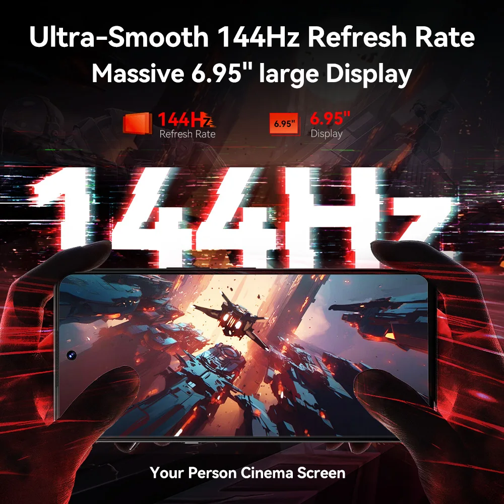 5G Smartphone CUBOT MAX 5, Dimensity 8200 4nm 3.1GHz, 6.95-inch 144Hz Large Screen, Gaming Phone, 24GB RAM(12GB+12GB), 256GB ROM 3
