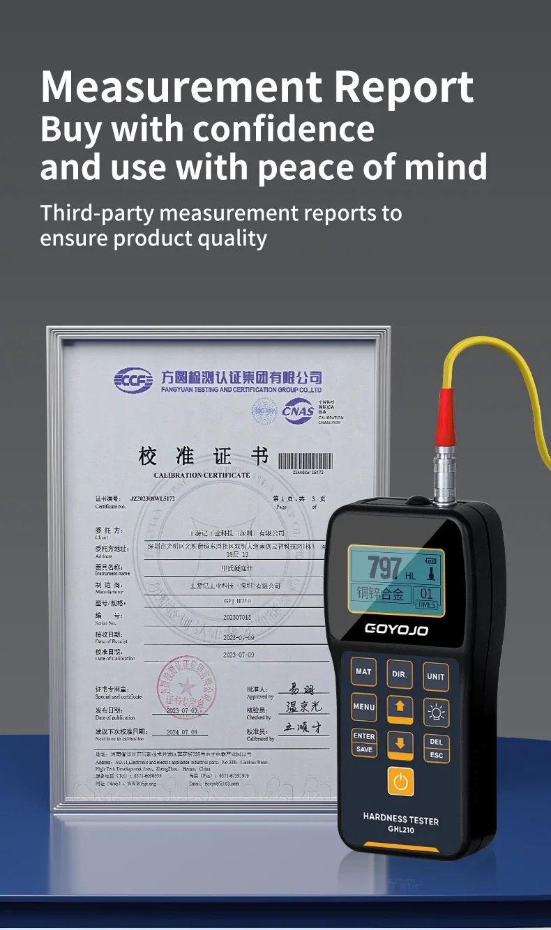 Leeb Hardness Tester HRC with Calibration Block 170-960HLD Rebound Meter Duromet