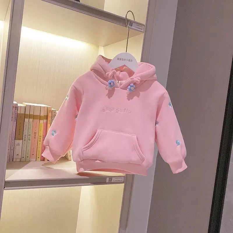 

Girls' Autumn Sweater New Spring and Autumn Children's Fashionable Long Sleeve Hoodie Baby Solid Top Fashion
