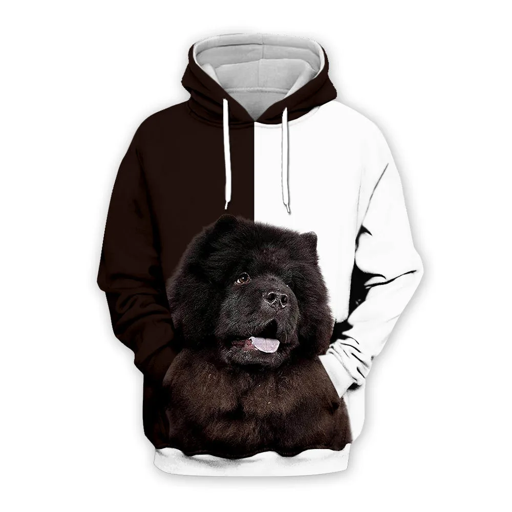 HX Animals Hoodies 3D Graphic Animals Dogs Chow Chow Hoodie Sweatshirt Pets Pocket Pullovers Harajuku Streetwear