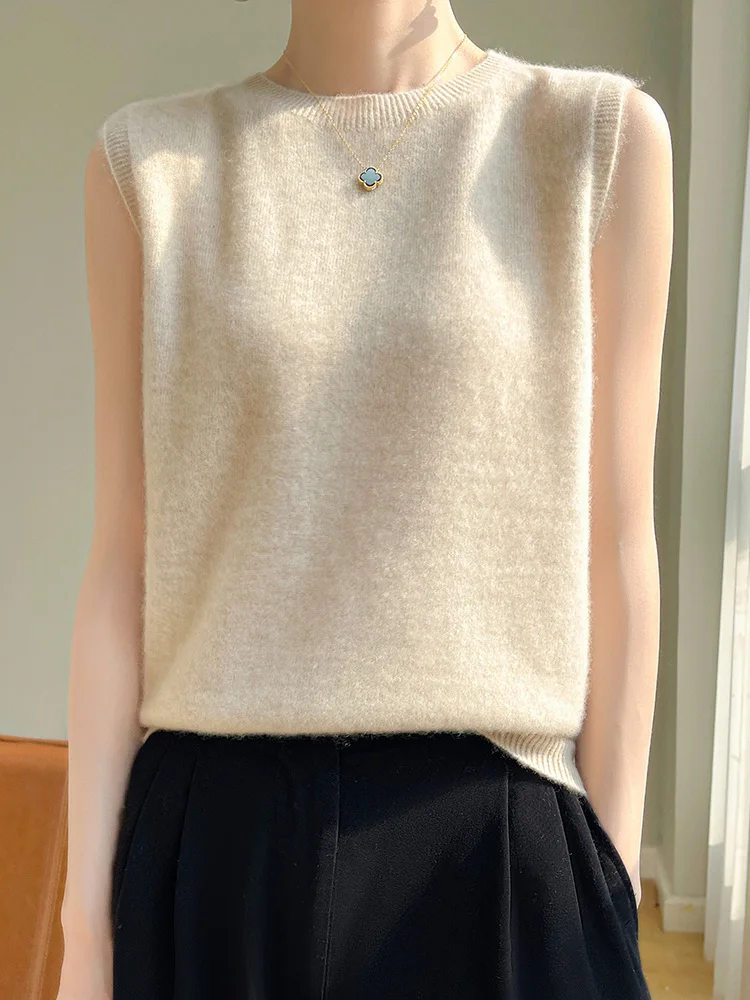 PB&J Outline Ladies Flat Knit Viscose Mock Neck Sweater - Stone