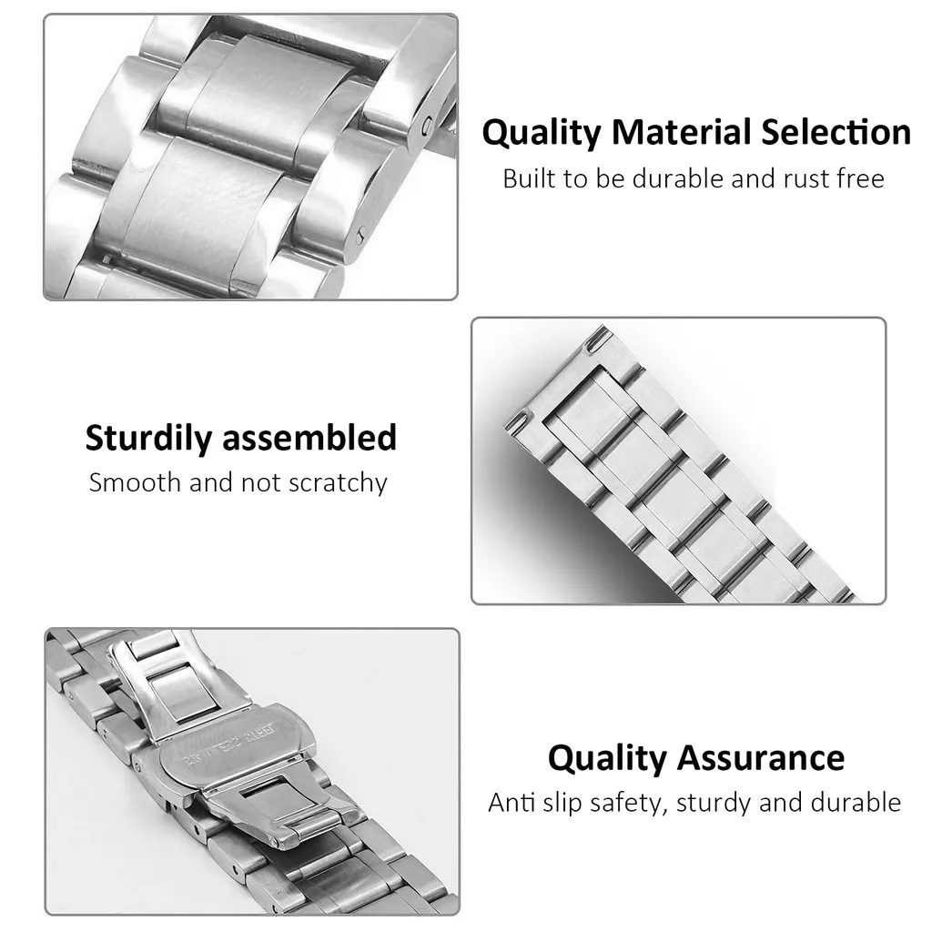 Sleek Stainless Steel Quick Release Universal Watch Strap