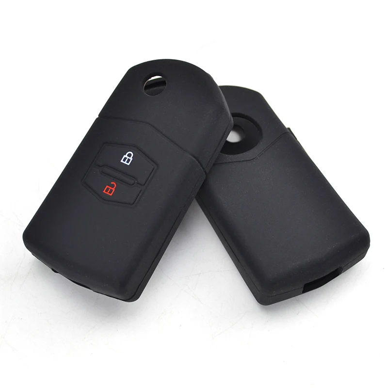 AX 2 버튼 실리콘 For Mazda Demio 2 3 5 6 M2 M3 M5 M6 CX-5 CX-7 CX-9 RX-8 MX5 MPV 자동차 원격 키 Fob 쉘 커버 케이스