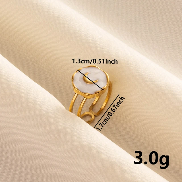 88294-d7d94f.jpg Bagues ouvertes bohème en émail blanc, couleur or, luxe, irrégulier, en acier inoxydable, réglable, bijoux de charme pour femmes, cadeaux