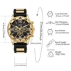 Men Business Watches Fashion Silicone Band Male's Business Dress Analog Quartz Watch 6