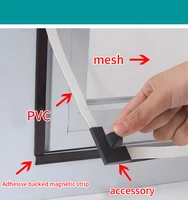 magnetic screen door mosquito net Magnetic Window Screen Tulle Mesh Stealth Customize DIY Mesh Curtain ,PVC accessory，magnetism - Image 5