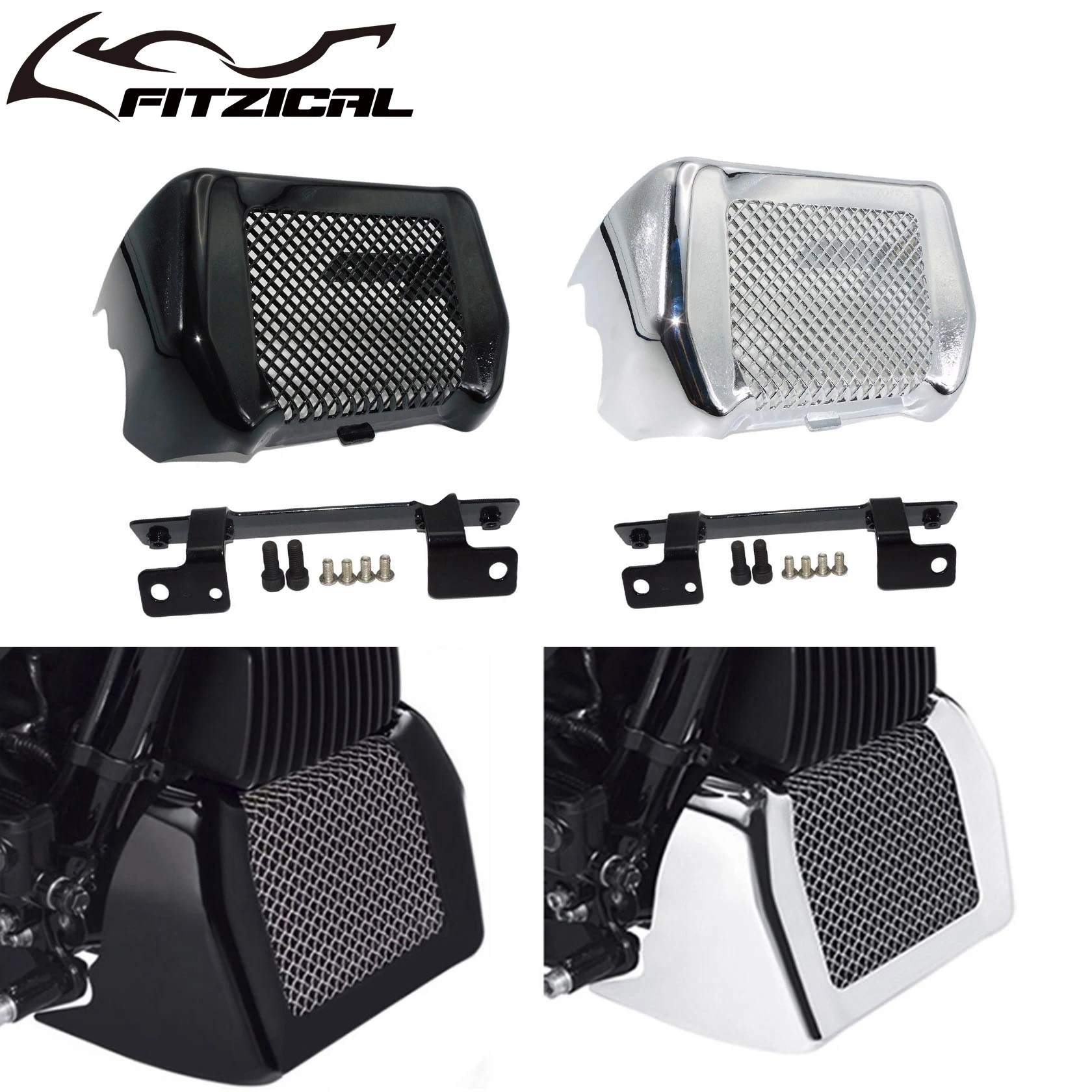 HDBUBALUS Motorfiets Olie Cooler Cover Case met Beugel Voor Harley Touring Freewheeler Road King Road/Straat Glide FLHR FLHX FLRT 2017 2018, Zwart