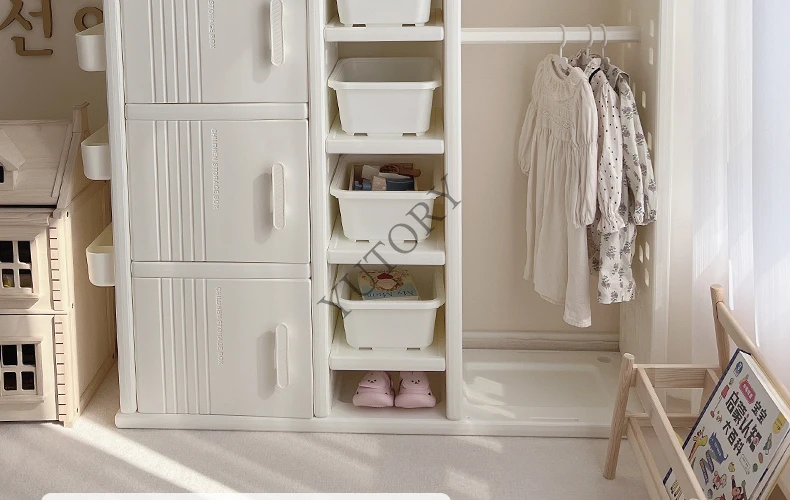 Children's wardrobe, bedroom, visual storage cabinet, baby simple small wardrobe