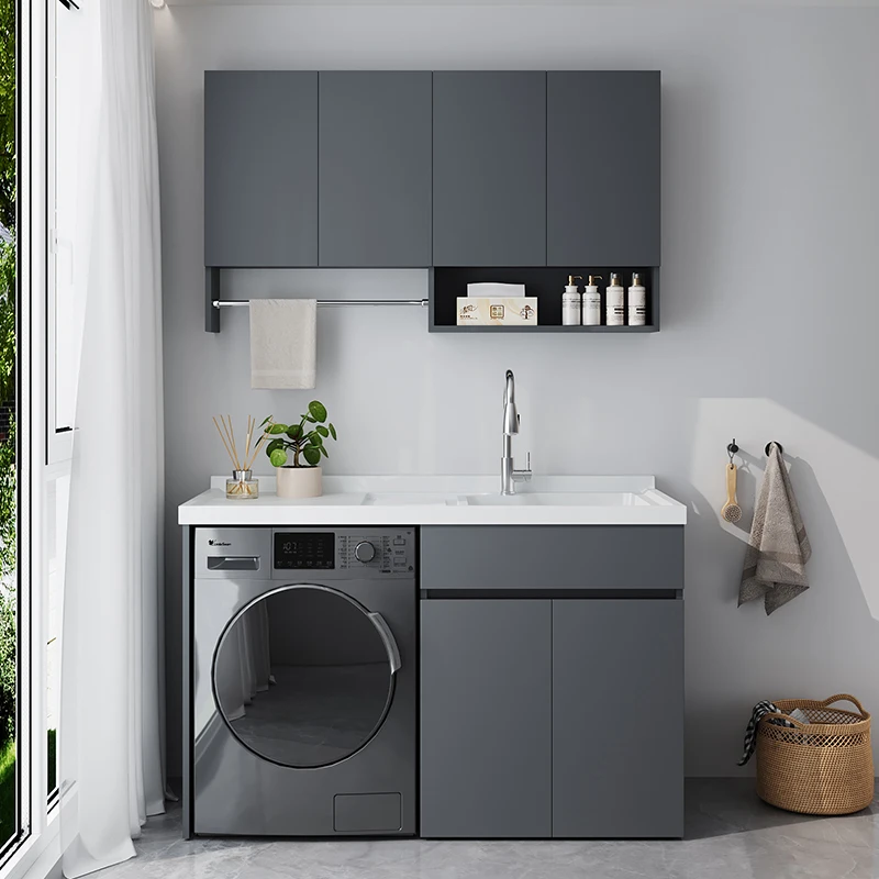 Balcony Laundry Cabinet Combined Integrated Basin No Washboard Laundry Pool Bathroom Bathroom Cabinet Corner