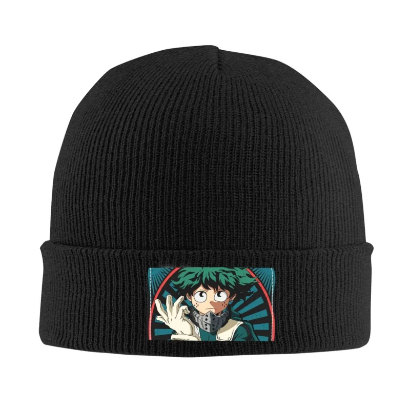 

My Hero Academia Beanie Cap Unisex Winter Warm Bonnet Femme Knitting Hats Anime Manga Izuku Midoriya Deku Skullies Beanies Cap