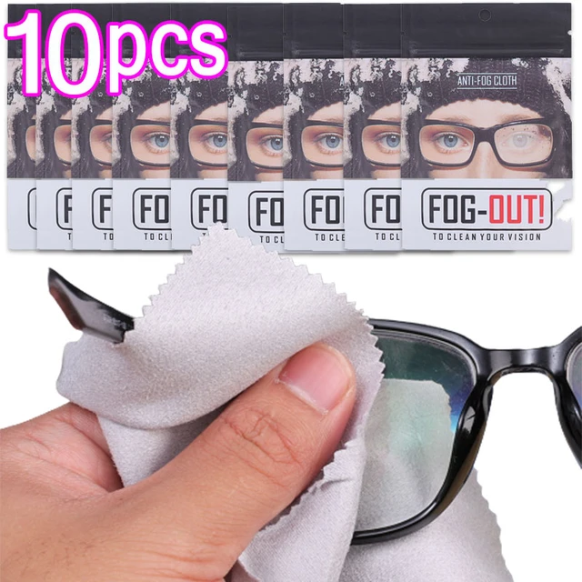 10Pcs Anti Fog Wipes for Glasses Anti-fog Eyeglasses Wipes Anti Foggy Cloth