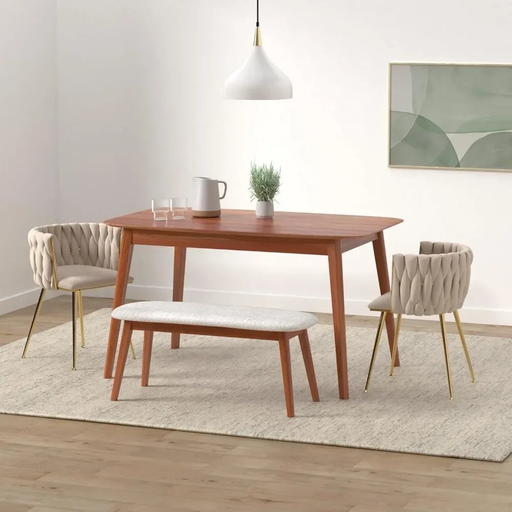Velvet Dining Chairs Set of 4, Upholstered Dining Room Chairs with Gold Metal Legs, Luxury Tufted Dinner Chairs for Dining Room 6