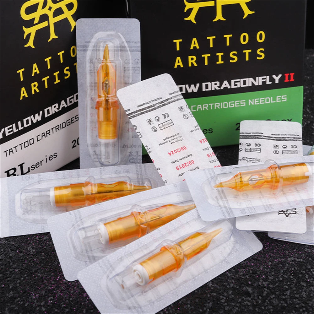 

YILONG New 10cs Cartridge Tattoo Needles RL RS RM M1 Disposable Sterilized Safety Tattoo Needle for Cartridge Machines Grips