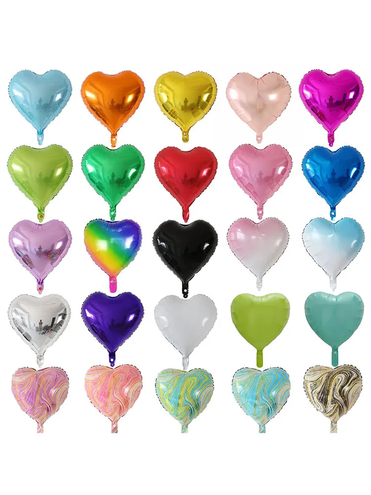 10 Stücke 18 Zoll Multi Rose Gold Herz Folienballons Metall Helium Globos Hochzeit Party Dekorationen Mädchen Geburtstag Verlobungsgeschenke – Detail 1
