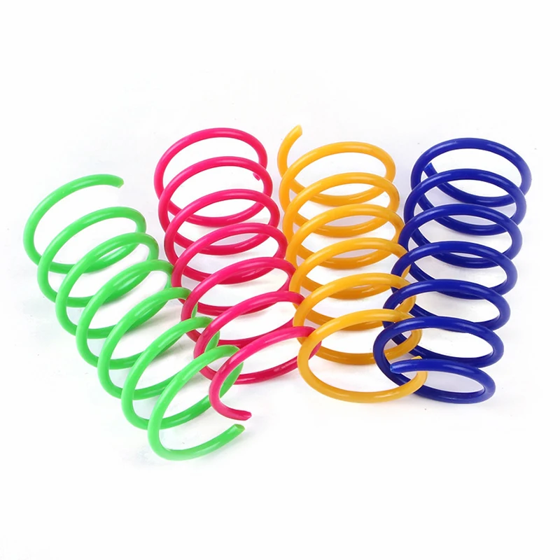 

4/8/16pcs Kitten Cat Toys Durable Cat Spring Toy Colorful Springs Cat Pet Toy Coil Spiral Springs Pet Cat Interactive Toys