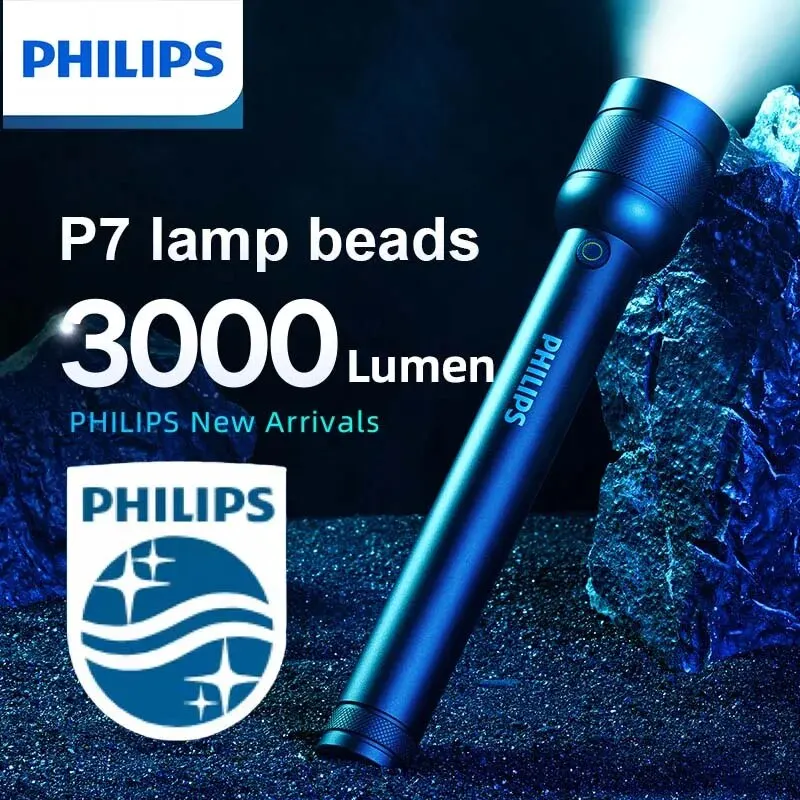 Torcia Philips Bright Torce Ricaricabili Da 3000 Lumen Con Batteria Da 6000Mah Ip55 Luce Da Campeggio Impermeabile Per Esterni