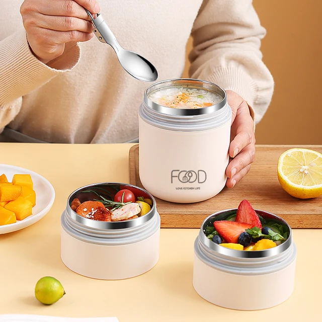 Lunch Boxes Lunch Bag 304 Stainless Steel Lunch Box For Kids Lunch Bags  Portable Folding Spoon Lunch Box Kids Thermal Bento Box 4