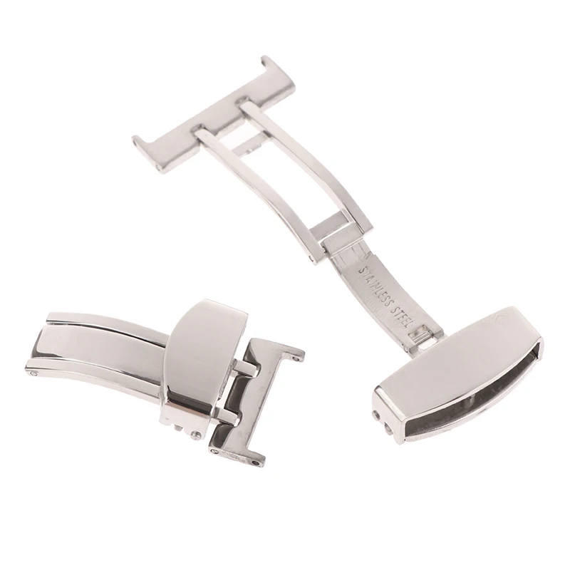 Sleek Stainless Steel Butterfly Deployment Watch Clasp - Folding Button Buckle