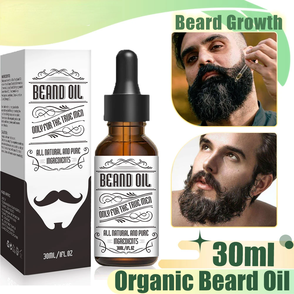 Beard Oil for Men Beard Growth Oil Conditioner Mustaches Growth Stronger Thicker Fuller Softener Faster Beard Hair Growth Oil