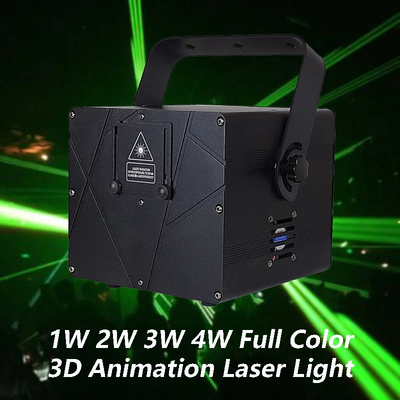 LED Stage Light 1W 2W 3W 4W RGB Animation Beam Scanner Stage Laser Light Projector DJ Disco Bar Club Party Dance Wedding Xmas Effect Show Lamp