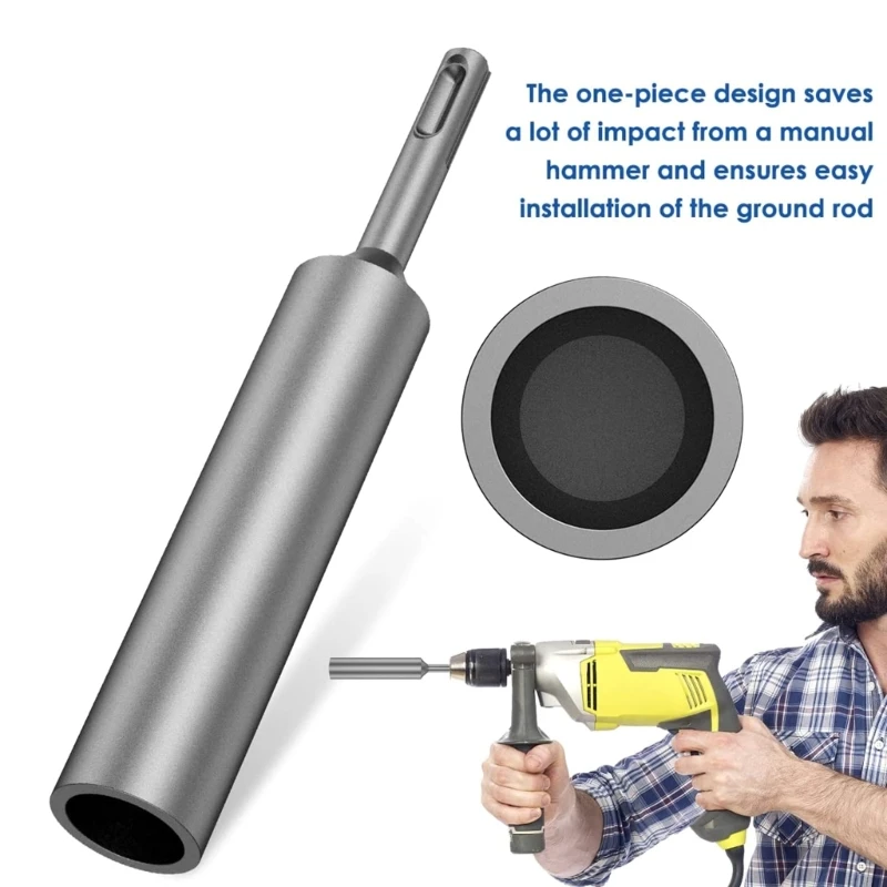SDS Ground Rod Driver for 5/8Inch and 3/4Inch Ground Rods Hardened Steel Ground Rod Driver 20mm Earth Stake Hammers 5