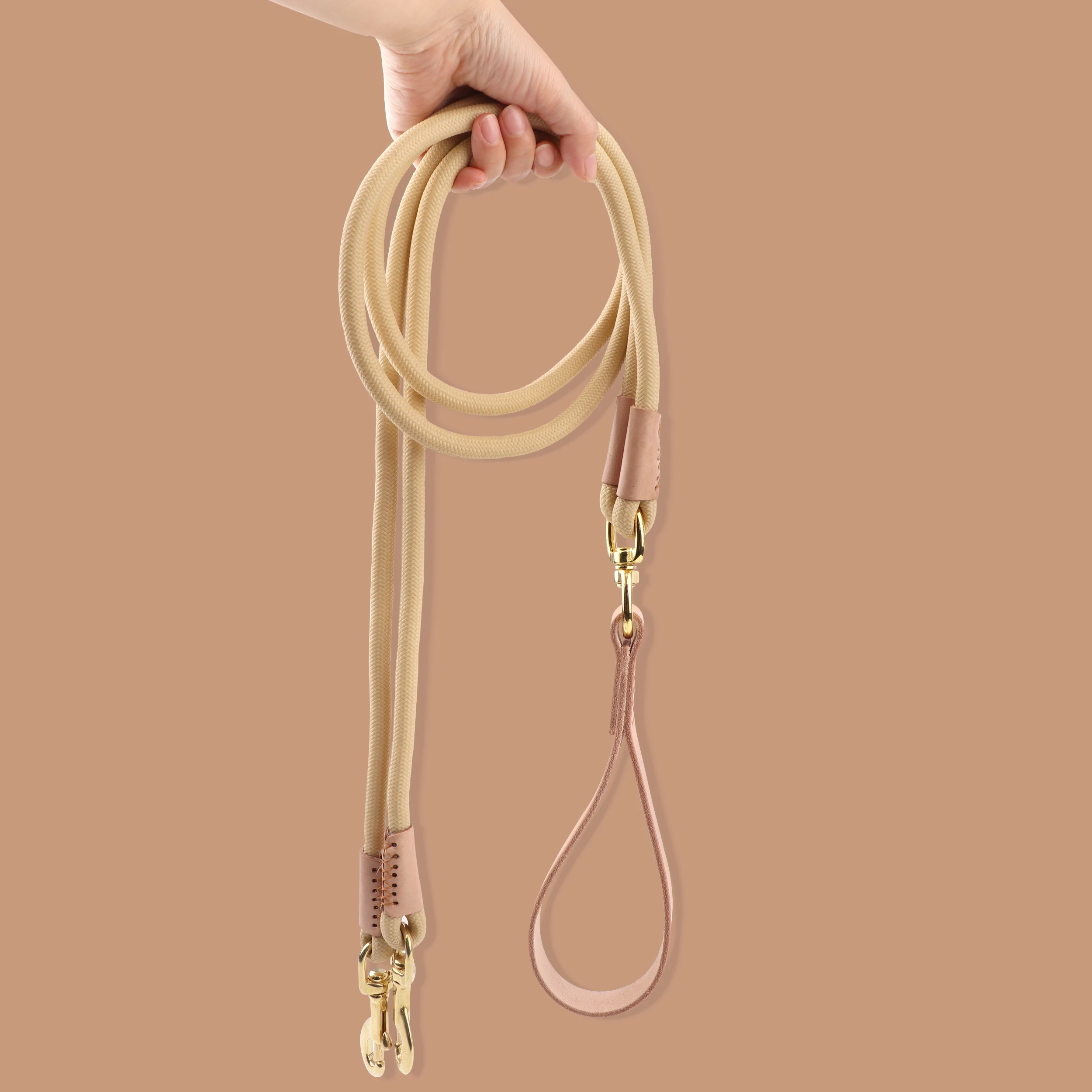 Dog Leash Durable Pet Walking Leash Rope Double Coupler 1 Way 2 Ways - PeticaDeals