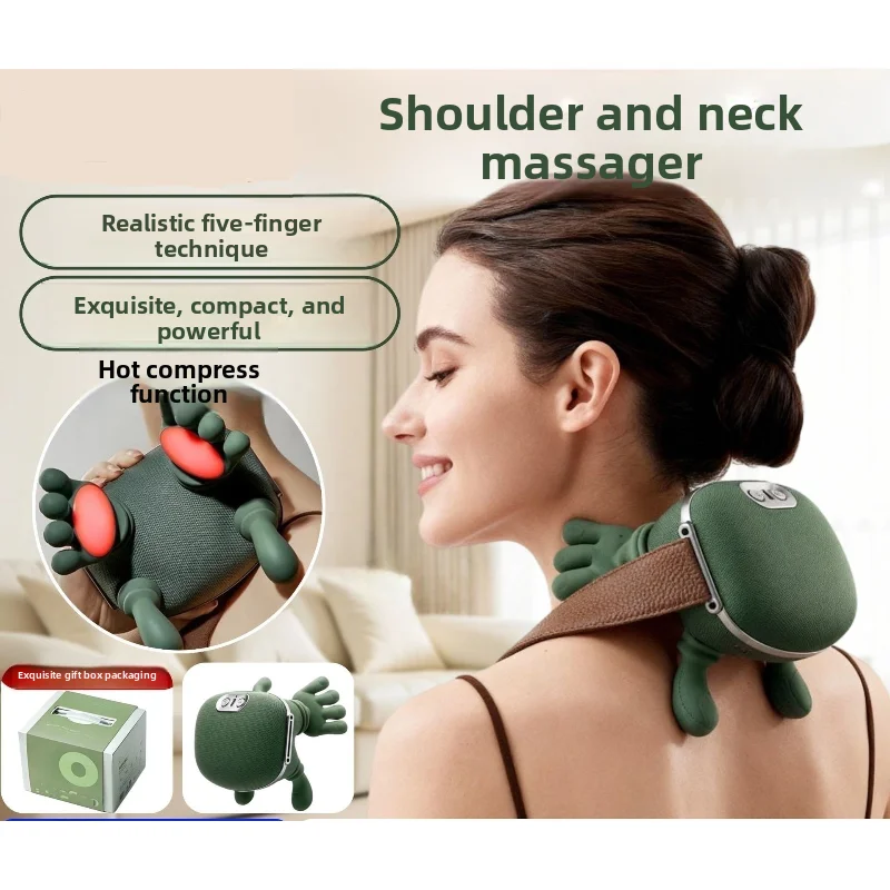 Oreiller de massage électrique pour la nuque avec pétrissage manuel simulé et thérapie par la chaleur pour soulager les tensions musculaires - Idéal à la maison, au bureau et en voyage_voghion.com